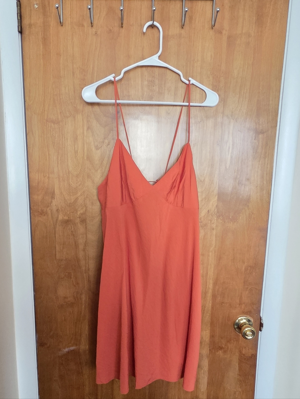 Madewell Bright Orange Mini Slip Dress